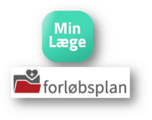 MinLæge logo og Forløbsplanlogo