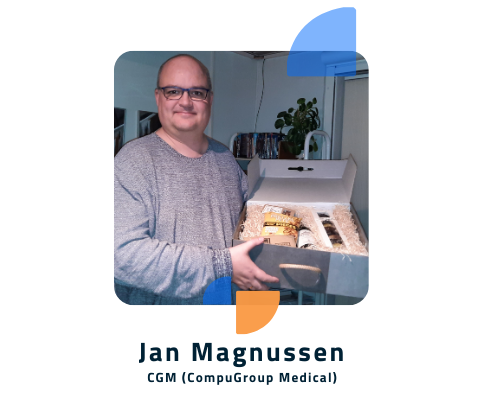 Billede af vinderen af "Den store MedCom-gave" 2024 Jan Magnussen fra CGM. 