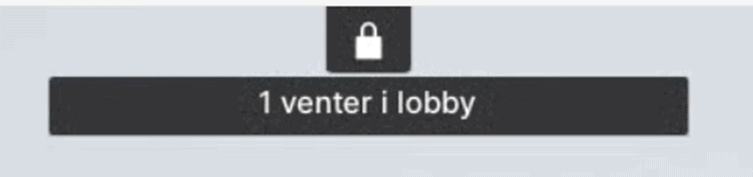 En lås med teksten nedenunder "1 venter i lobby"