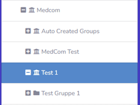 Menu med organisationer